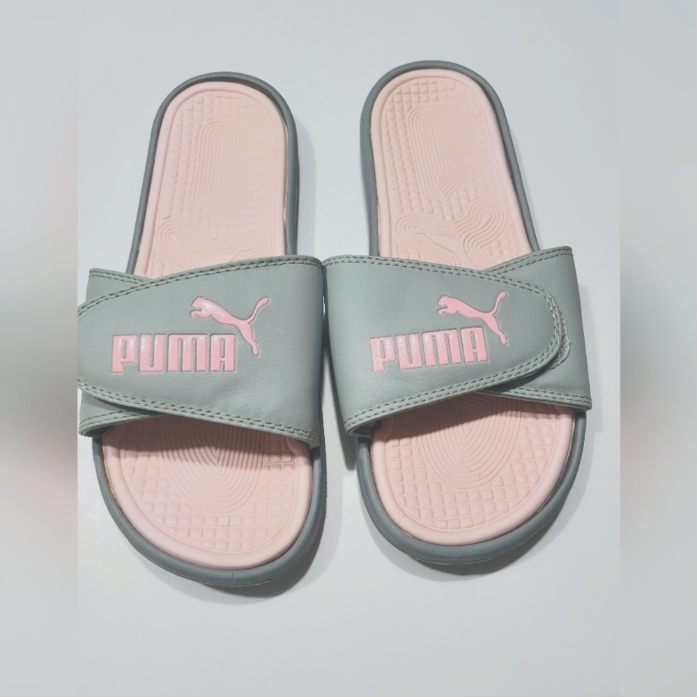 Women's Pink & Gray Puma Slides size 10